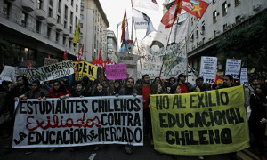 Manifestación de estudiantes en Chile