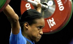 La levantadora de pesas dominicana Yudelquis Contreras
