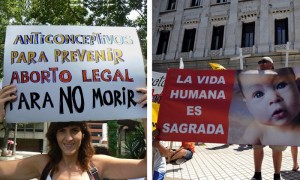 Manifestantes en América Latina a favor y en contra de la despenalización del aborto