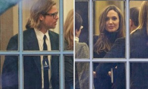 La pareja fue vista en el Despacho Oval por periodistas y fotógrafos que aguardaban para cubrir la partida de Obama hacia Chicago. En la foto de la izquierda, Brad Pitt; en la de la derecha, Angelina Jolie. Fotos: AP / Reuters