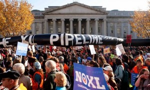 Manifestación en contra del oleoducto Keystone XL, el pasado 6 de noviembre en Washington. Foto: Reuters