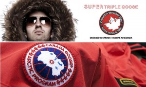 Logos y prendas de vestir de Clothiers Internacional (arriba) y Canada Goose
