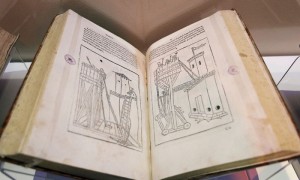 MADRID.- Imagen de uno de los códices incluidos en la muestra "El imaginario de Leonardo. Códices Madrid de la Biblioteca Nacional de España", inaugurada hoy en la capital española y en la que pueden contemplarse los escritos de Leonardo Da Vincique conserva esta institución.