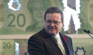 La incertidumbre global se sumará al déficit de Canadá, dijo el Ministro de Finanzas, Jim Flaherty.