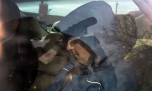 Sonia Blanchette, dentro del coche de la policía.