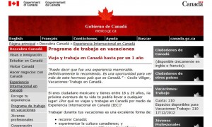 Pie de foto: Portal de solicitud de visados entre México y Canadá.