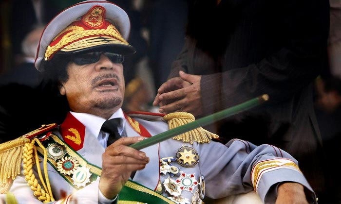 El líder libio, Muammar al Gadafi