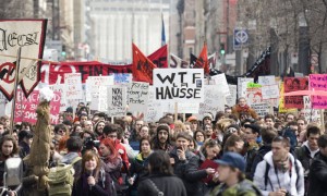 Manifestación de estudiantes en Montreal
